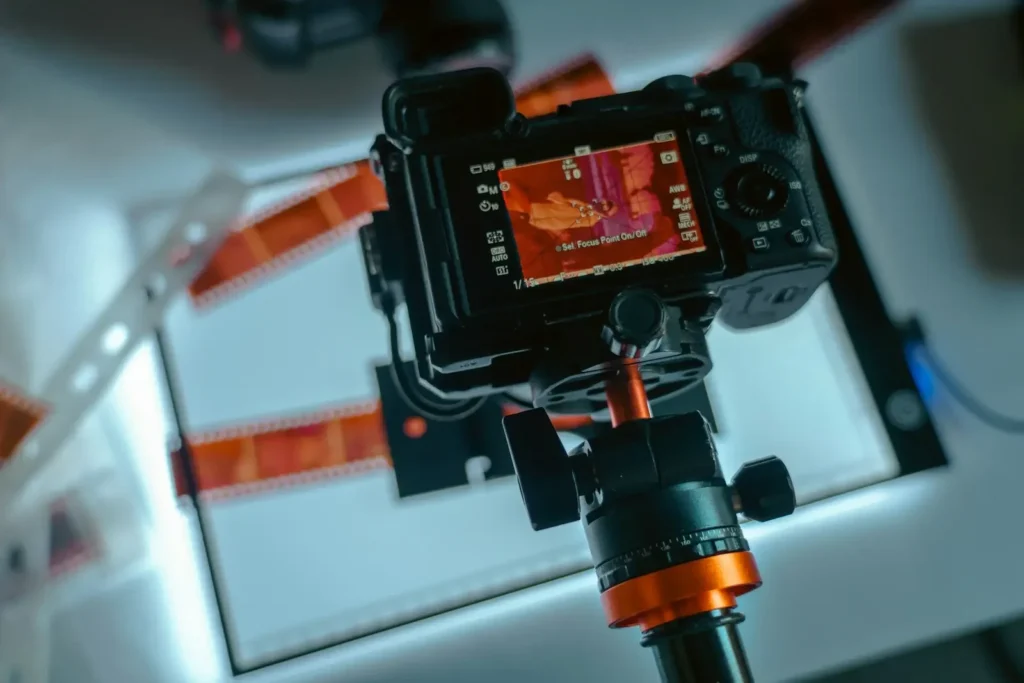 Using a camera to digitize film negatives on a lightbox